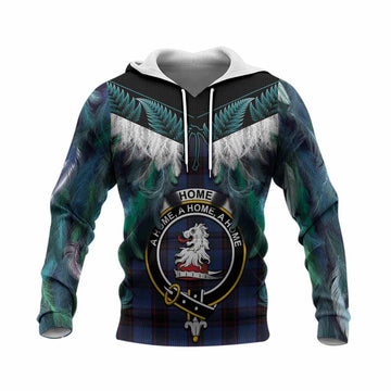 Home (Hume) Tartan Crest Knitted Hoodie New Zealand Maori Korowai Cloak
