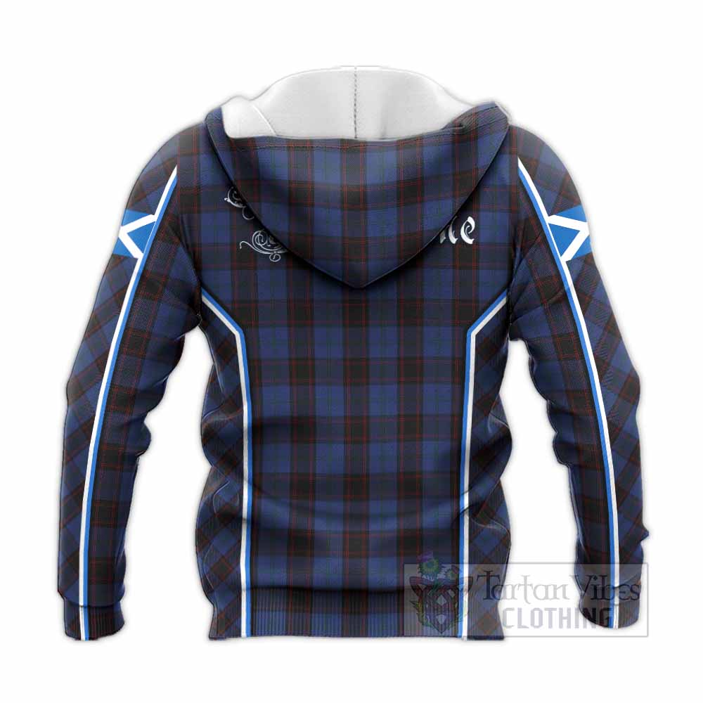 Home (Hume) Tartan Crest Knitted Hoodie Scotland Coat of Arm Flag Style - Tartan Vibes Clothing
