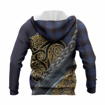 Home (Hume) Tartan Crest Knitted Hoodie Scottish Triskele Celtic