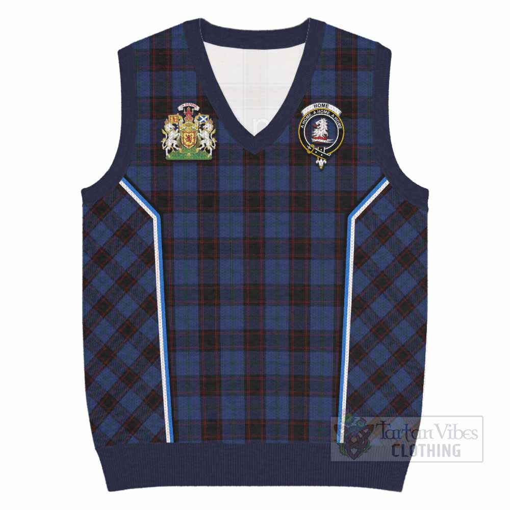 Home (Hume) Tartan Crest Knitted V-Neck Vest Scotland Coat of Arm Flag Style - Tartan Vibes Clothing