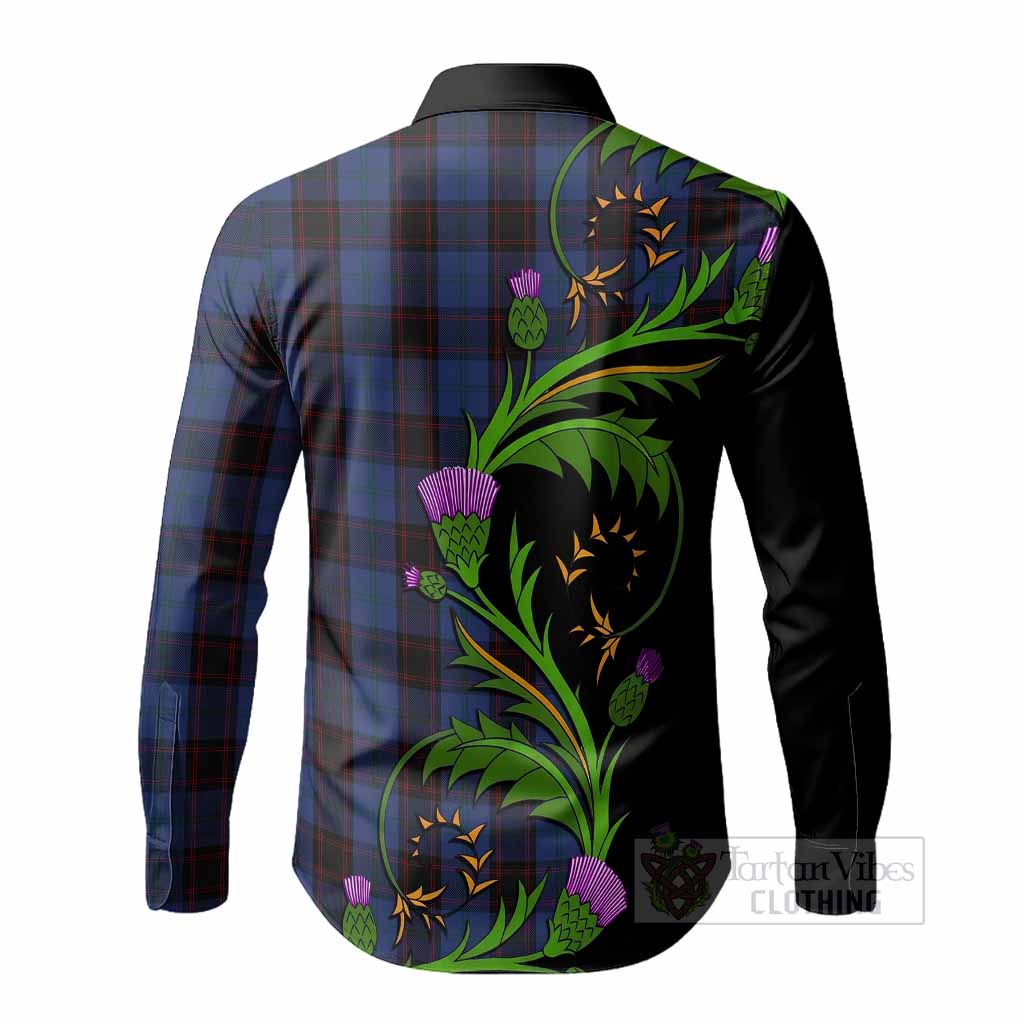 Home (Hume) Tartan Crest Long Sleeve Button Shirts Scottish Thistle Pride Heritage Art