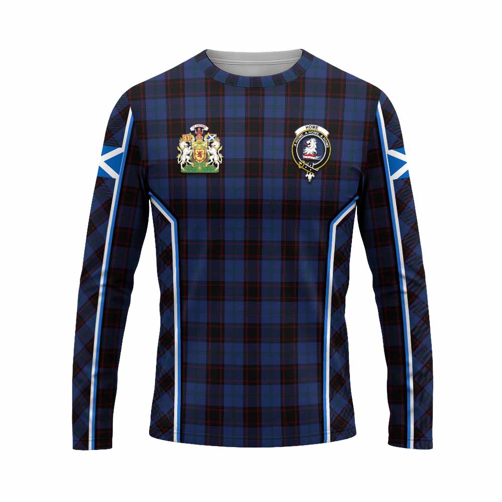 Home (Hume) Tartan Crest Long Sleeve T-Shirt Scotland Coat of Arm Flag Style - Tartan Vibes Clothing