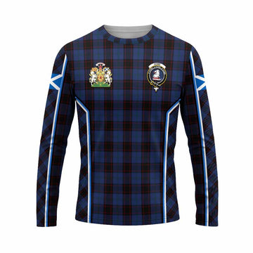 Home (Hume) Tartan Crest Long Sleeve T-Shirt Scotland Coat of Arm Flag Style - Tartan Vibes Clothing