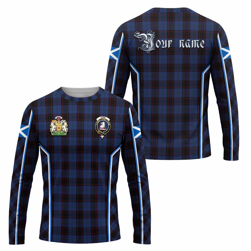 Home (Hume) Tartan Crest Long Sleeve T-Shirt Scotland Coat of Arm Flag Style - Tartan Vibes Clothing