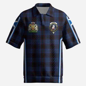 Home (Hume) Tartan Crest Men’s Polo Sweater Top Scotland Coat of Arm Flag Style