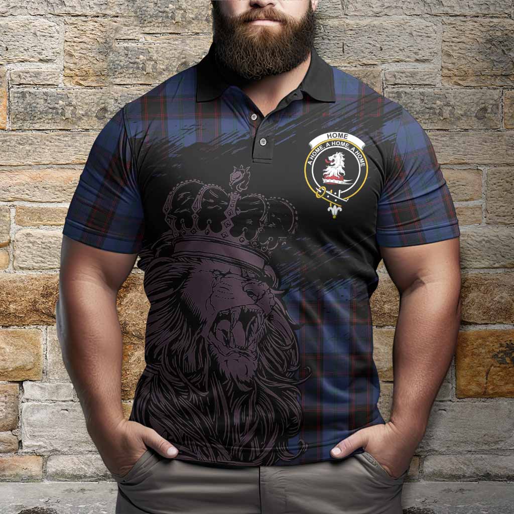 Home (Hume) Tartan Crest Polo Shirt Crowned Lion Heritage Style
