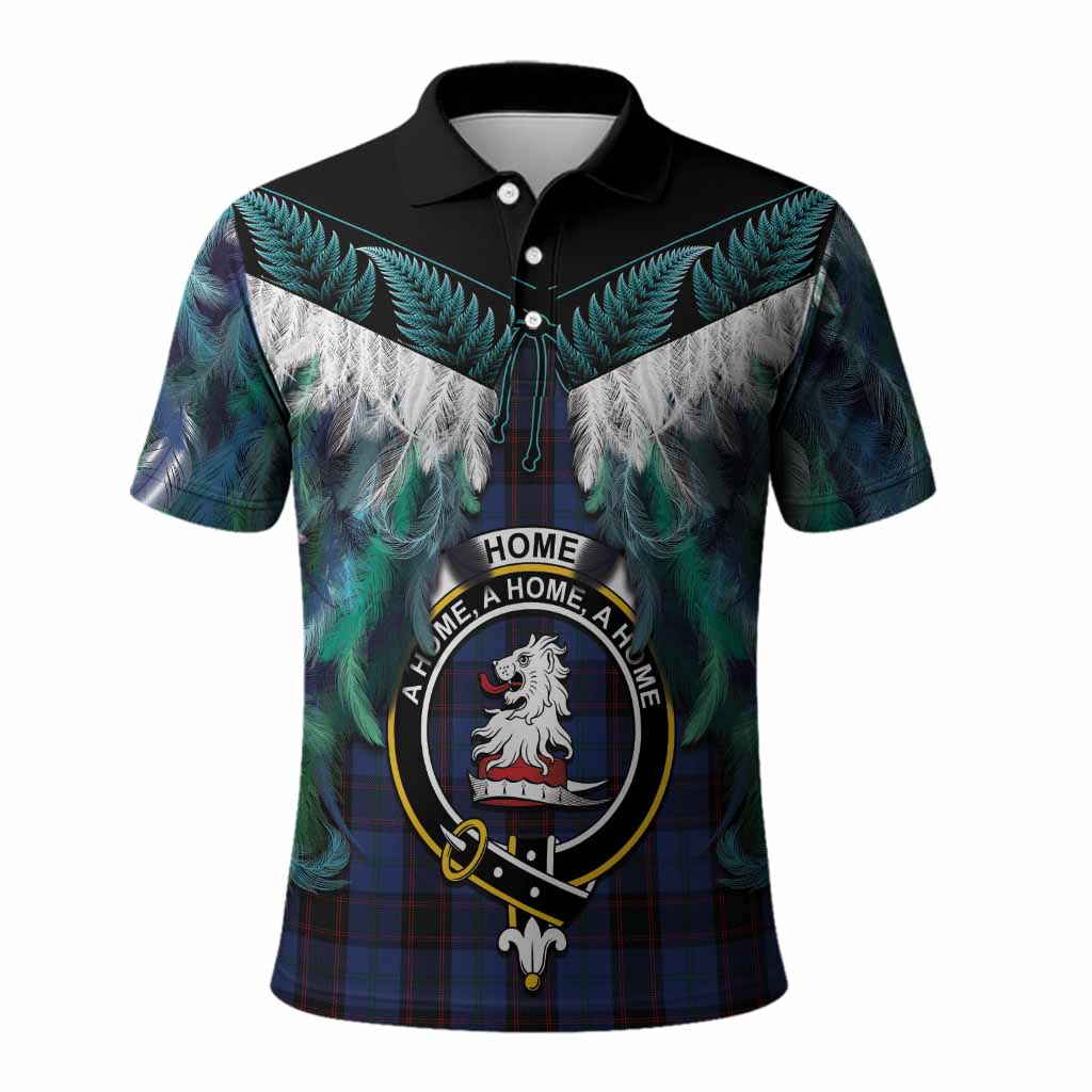 Home (Hume) Tartan Crest Polo Shirt New Zealand Maori Korowai Cloak
