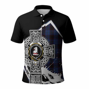 Home (Hume) Tartan Crest Polo Shirt Scottish Celtic Cross Heritage