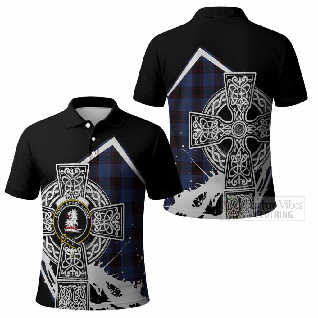 Home (Hume) Tartan Crest Polo Shirt Scottish Celtic Cross Heritage