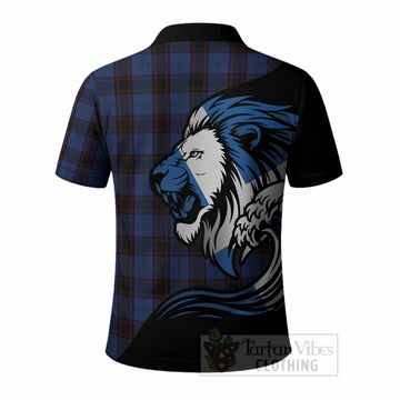 Home (Hume) Tartan Crest Polo Shirt Scottish Golden Lions Wave Flow