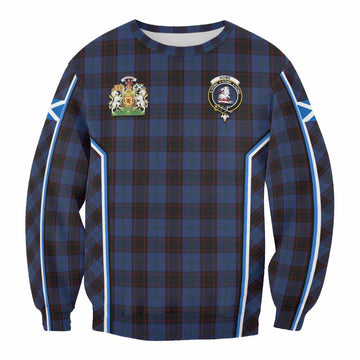 Home (Hume) Tartan Crest Sweatshirt Scotland Coat of Arm Flag Style