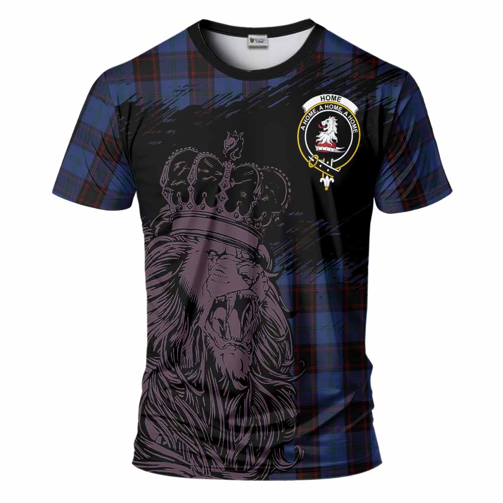 Home (Hume) Tartan Crest T-Shirt Crowned Lion Heritage Style