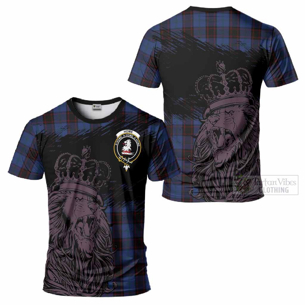 Home (Hume) Tartan Crest T-Shirt Crowned Lion Heritage Style