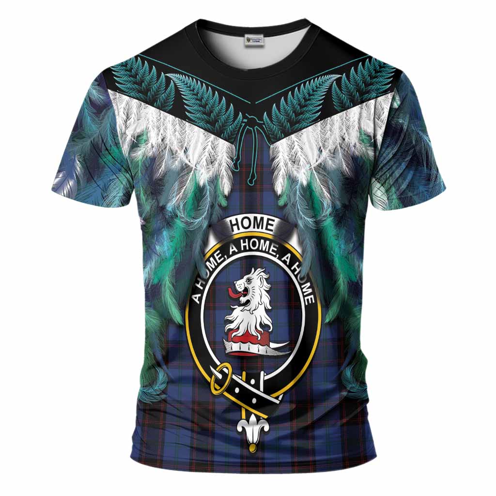 Home (Hume) Tartan Crest T-Shirt New Zealand Maori Korowai Cloak