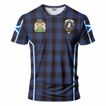 Home (Hume) Tartan Crest T-shirt Scotland Coat of Arm Flag Style - Tartan Vibes Clothing