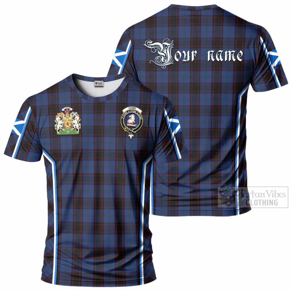 Home (Hume) Tartan Crest T-shirt Scotland Coat of Arm Flag Style - Tartan Vibes Clothing
