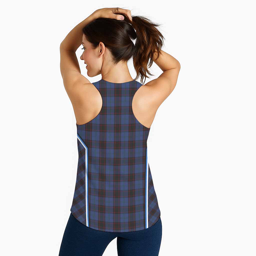 Home (Hume) Tartan Crest Women Racerback Tanks Scotland Coat of Arm Flag Style - Tartan Vibes Clothing