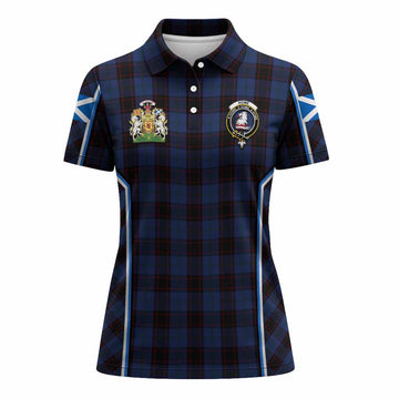 Home (Hume) Tartan Crest Women's Polo Shirt Scotland Coat of Arm Flag Style