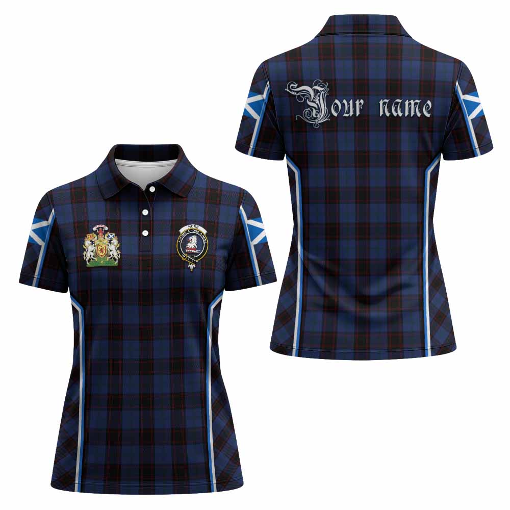 Home (Hume) Tartan Crest Women's Polo Shirt Scotland Coat of Arm Flag Style - Tartan Vibes Clothing