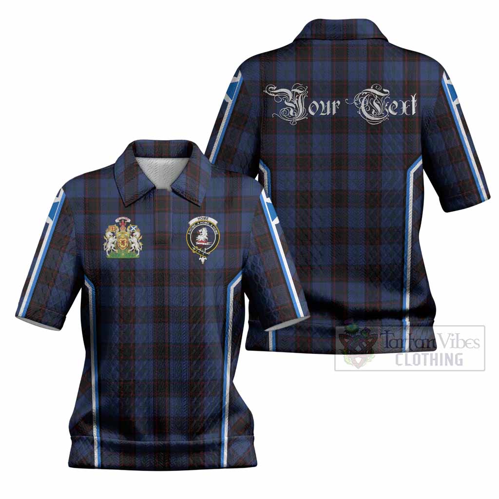 Home (Hume) Tartan Crest Women’s Polo Sweater Top Scotland Coat of Arm Flag Style