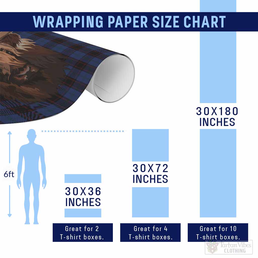 Home (Hume) Tartan Crest Wrapping Paper Scotland Heilan Coo Tartan Seamless Style