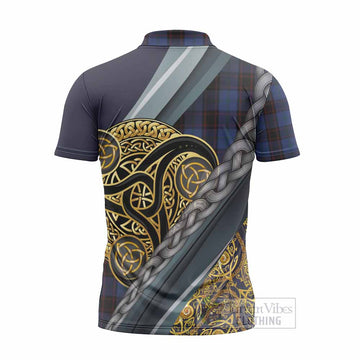 Home (Hume) Tartan Crest Zipper Polo Shirt Scottish Triskele Celtic