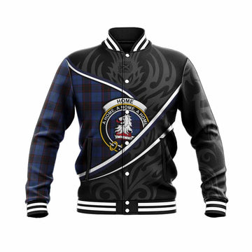 Home (Hume) Tartan Family Crest Baseball Jacket Celtic Scottish Thistle Floral