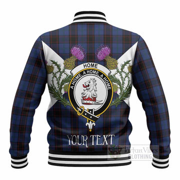 Home (Hume) Tartan Family Crest Baseball Jacket Scottish Burns Night Thistle Floral