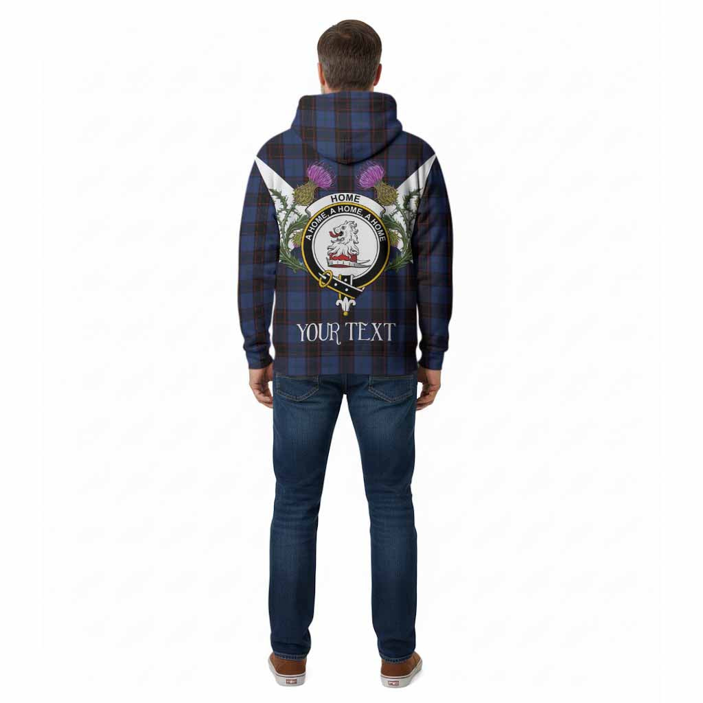 Home (Hume) Tartan Family Crest Cotton Hoodie Scottish Burns Night Thistle Floral