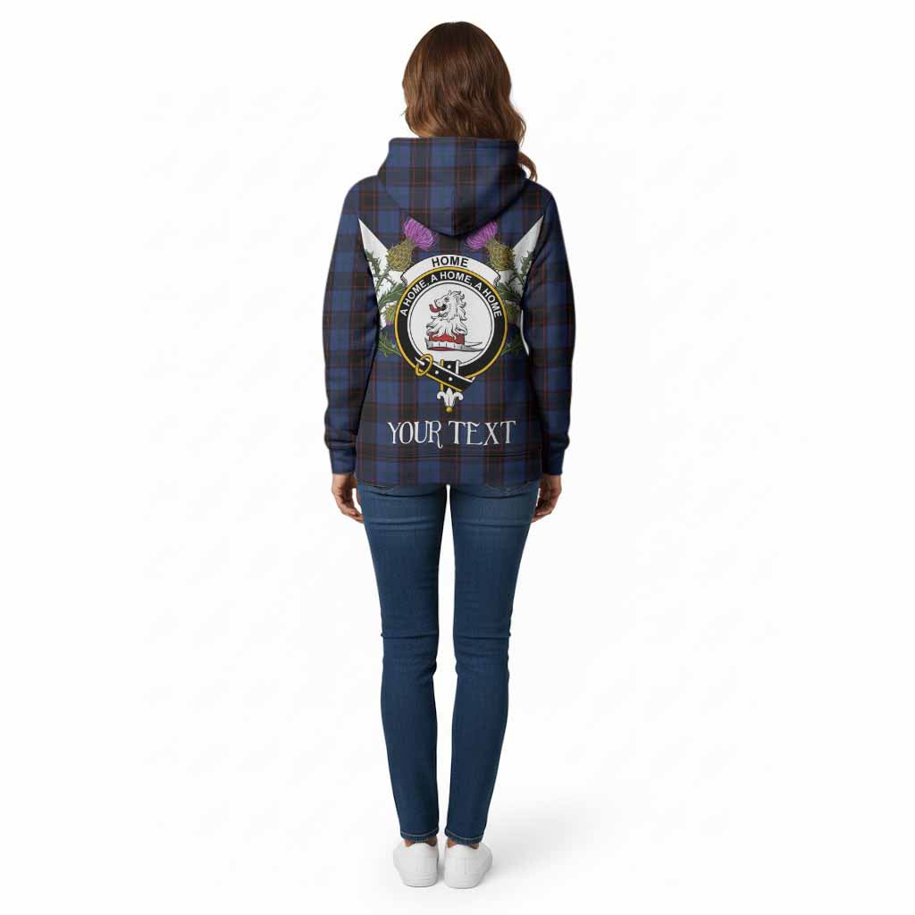 Home (Hume) Tartan Family Crest Cotton Hoodie Scottish Burns Night Thistle Floral