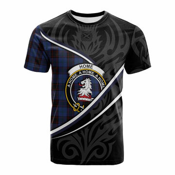 Home (Hume) Tartan Family Crest Cotton T-shirt Celtic Scottish Thistle Floral - Tartan Vibes Clothing