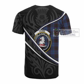 Home (Hume) Tartan Family Crest Cotton T-shirt Celtic Scottish Thistle Floral - Tartan Vibes Clothing