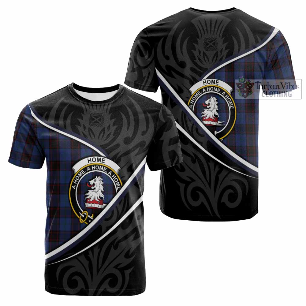 Home (Hume) Tartan Family Crest Cotton T-shirt Celtic Scottish Thistle Floral - Tartan Vibes Clothing