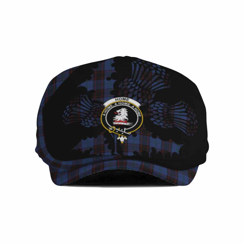 Home (Hume) Tartan Family Crest Flat Cap, Jeff Cap Scotland Thistle Floral