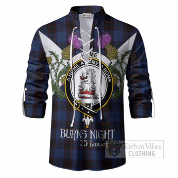 Home (Hume) Tartan Family Crest Ghillie Shirt Scottish Burns Night Thistle Floral