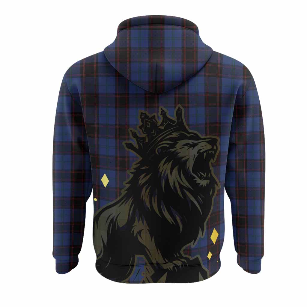 Home (Hume) Tartan Family Crest Hoodie Crowned Lion Roaring