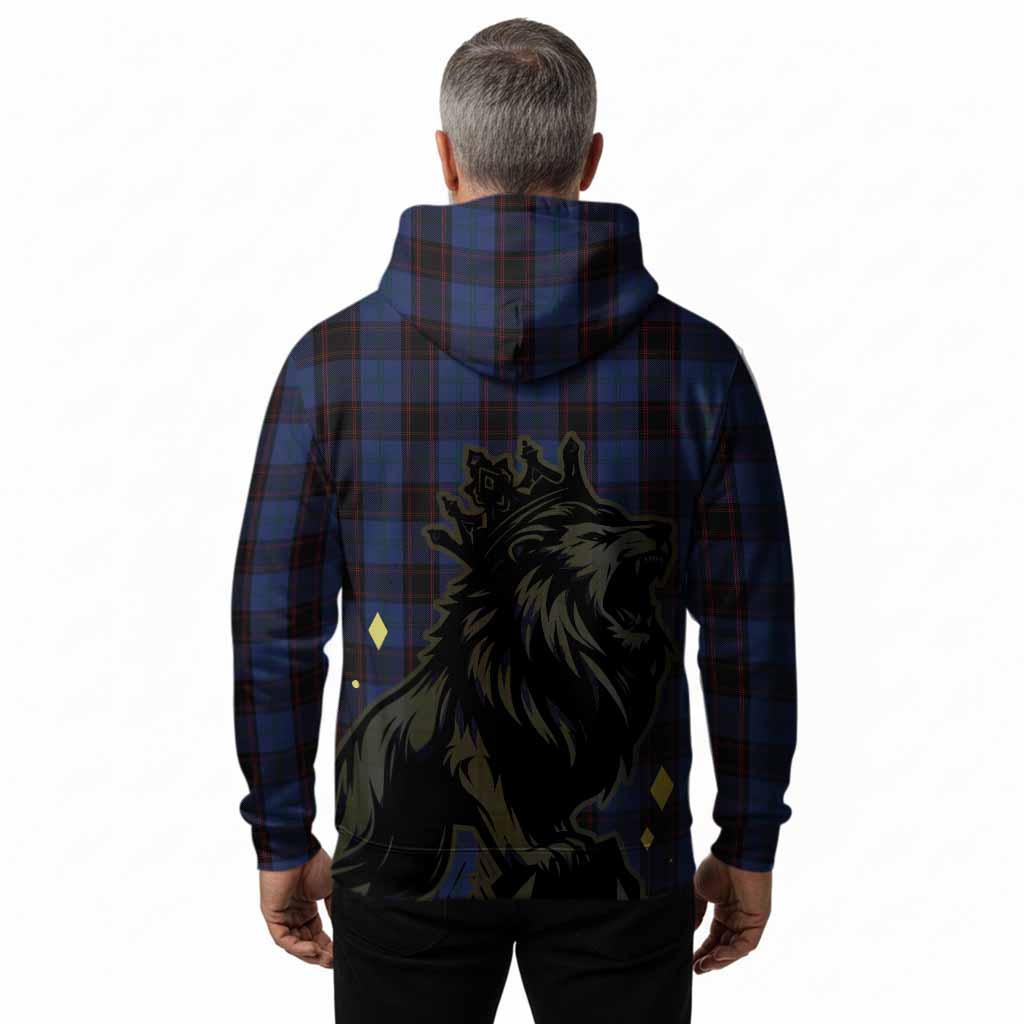 Home (Hume) Tartan Family Crest Hoodie Crowned Lion Roaring