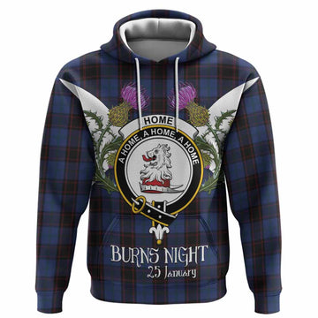 Home (Hume) Tartan Family Crest Hoodie Scottish Burns Night Thistle Floral