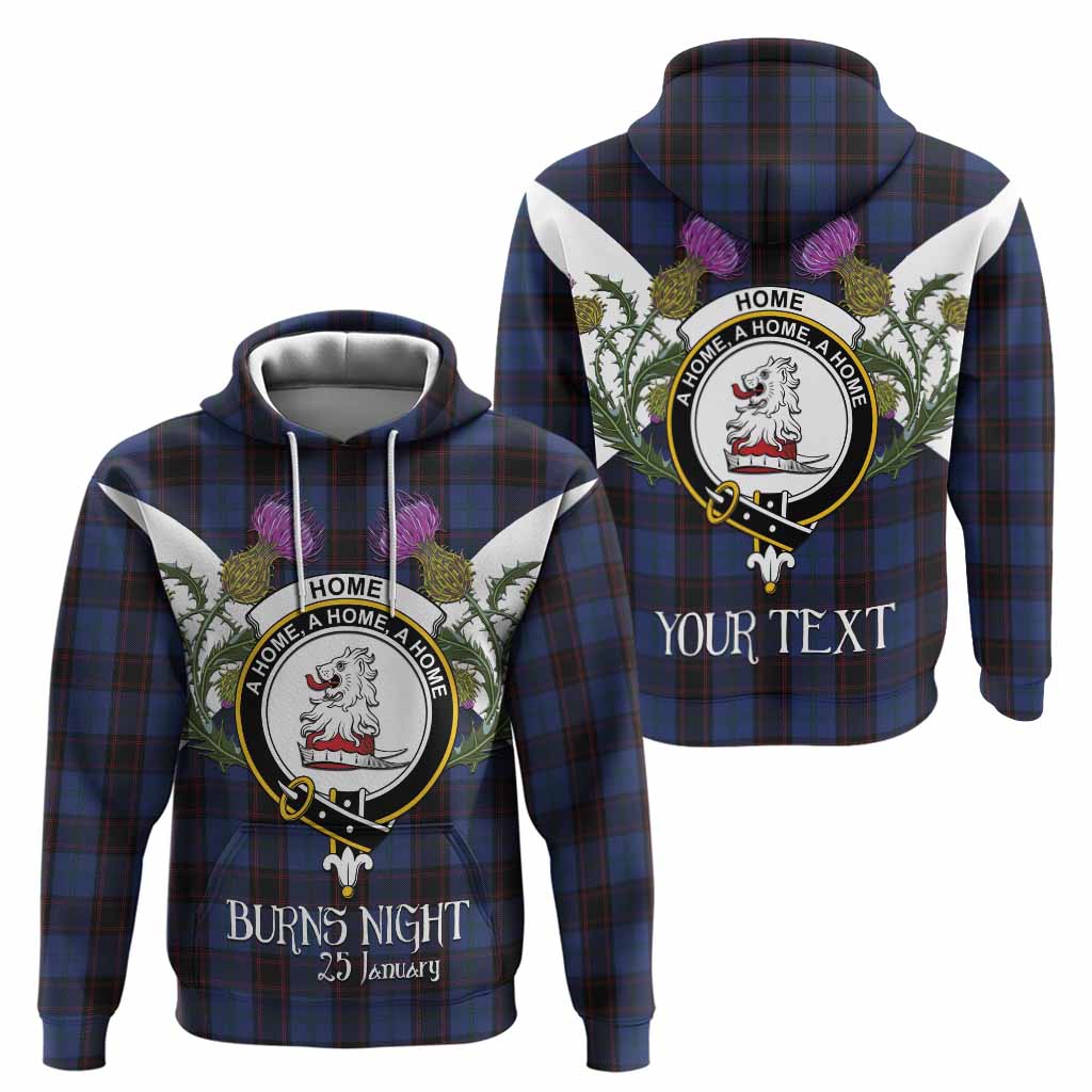 Home (Hume) Tartan Family Crest Hoodie Scottish Burns Night Thistle Floral