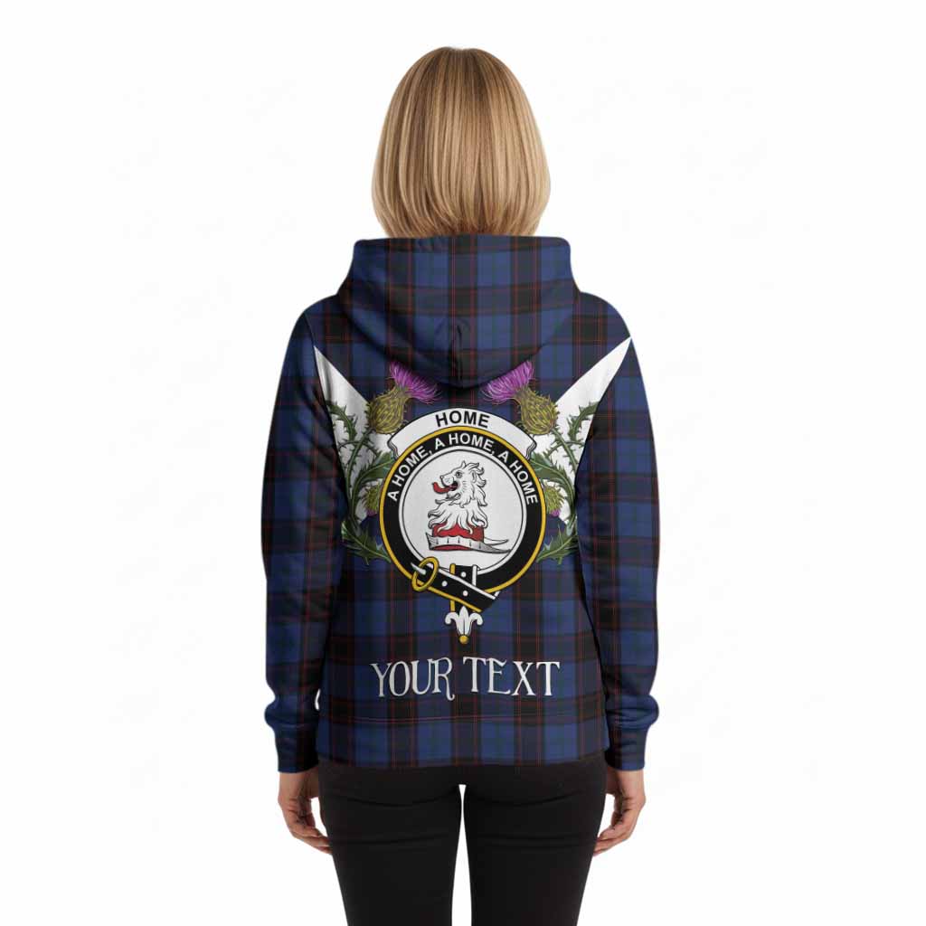 Home (Hume) Tartan Family Crest Hoodie Scottish Burns Night Thistle Floral