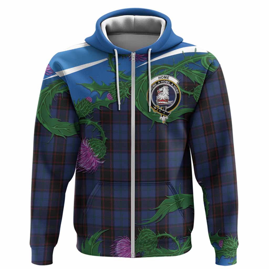 Home (Hume) Tartan Family Crest Hoodie Thistle in Minimalism