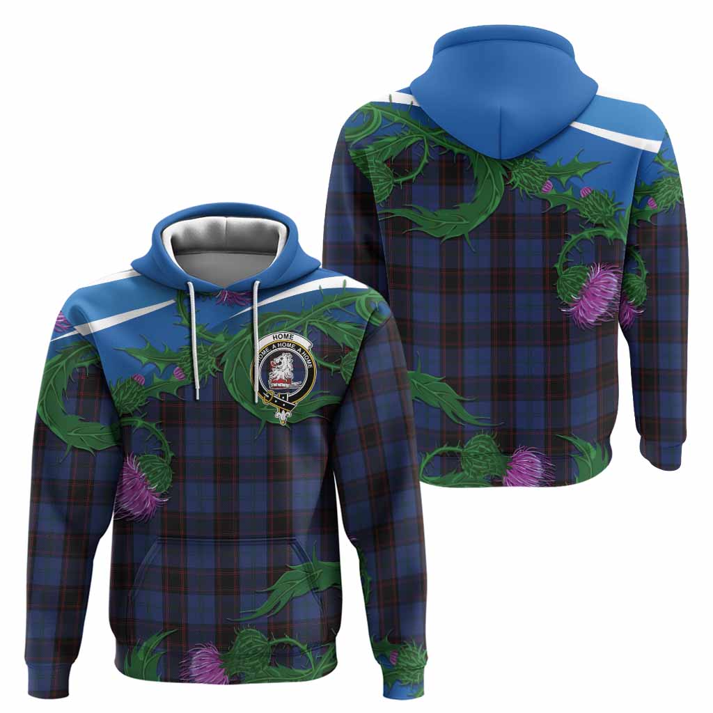 Home (Hume) Tartan Family Crest Hoodie Thistle in Minimalism