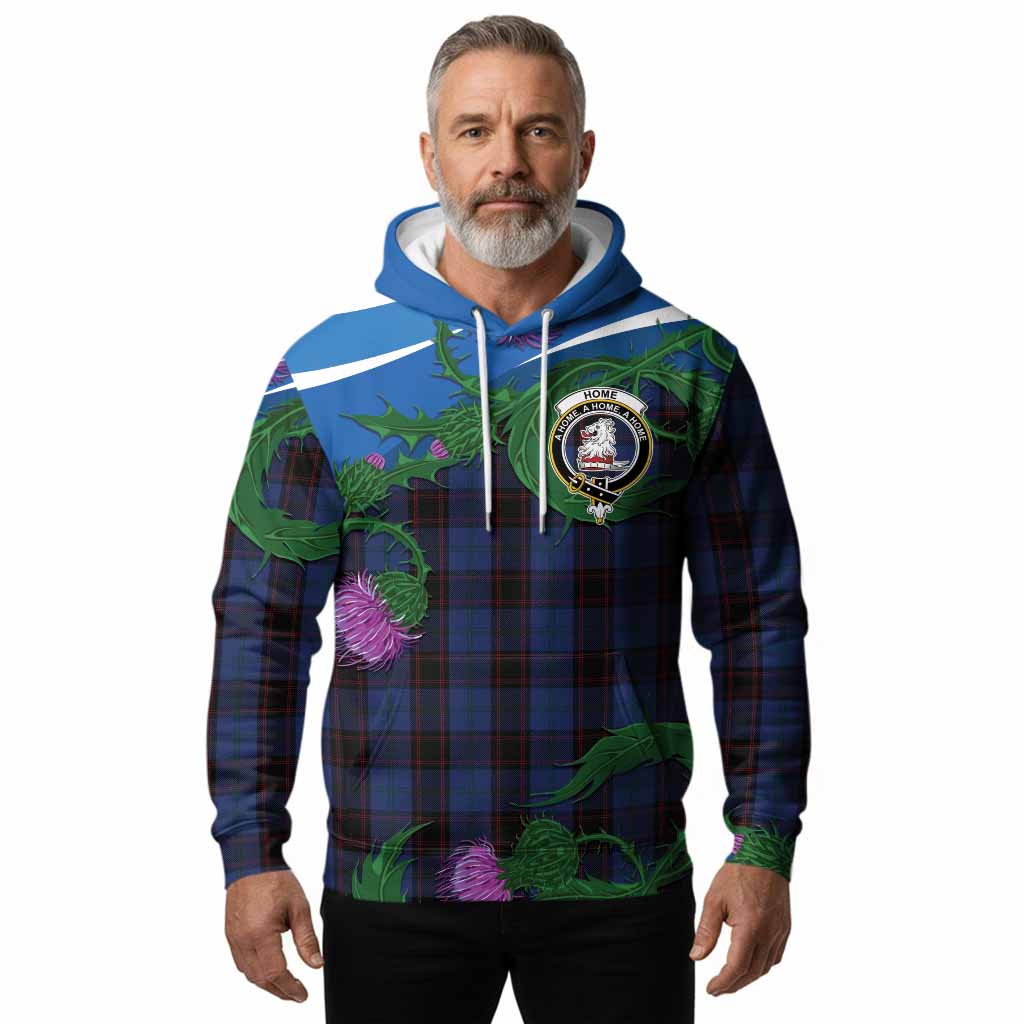 Home (Hume) Tartan Family Crest Hoodie Thistle in Minimalism
