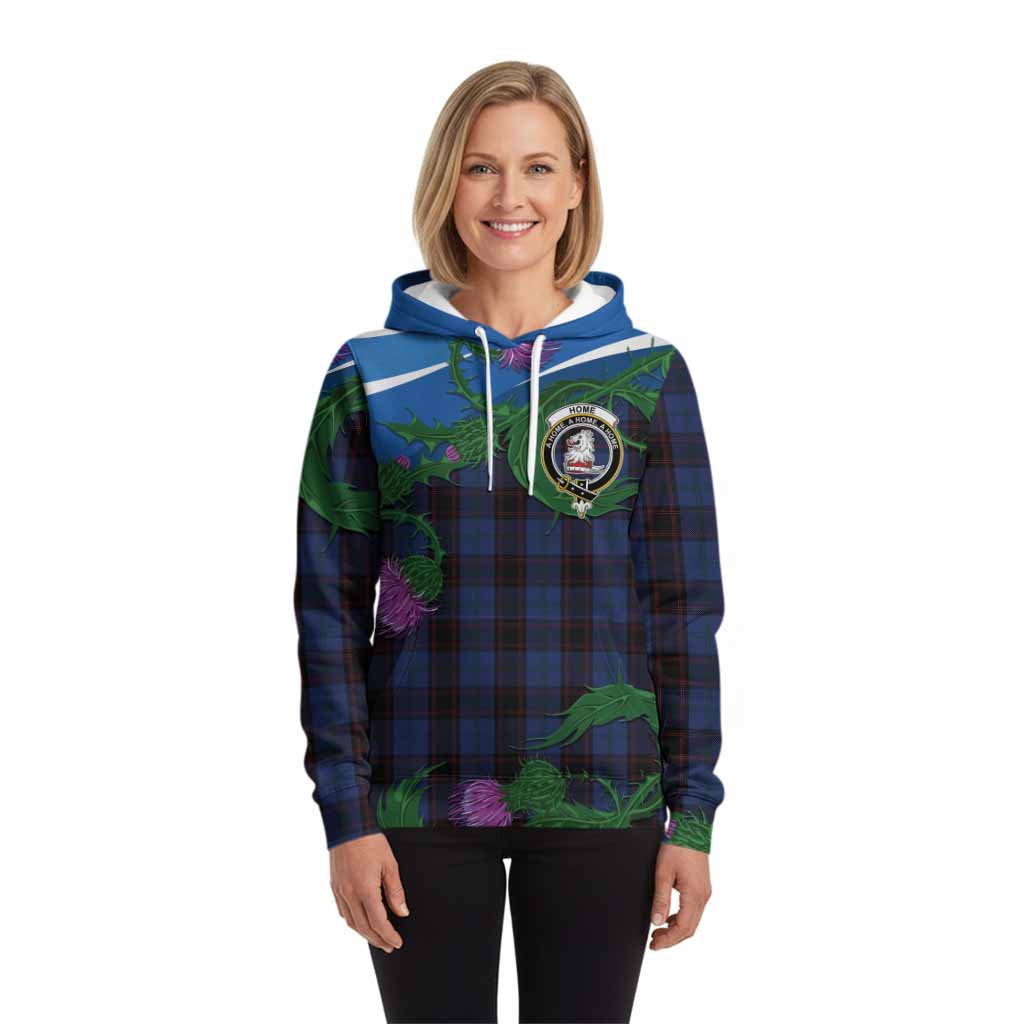Home (Hume) Tartan Family Crest Hoodie Thistle in Minimalism