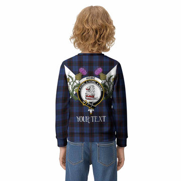 Home (Hume) Tartan Family Crest Kid Knitted Sweatshirt Scottish Burns Night Thistle Floral