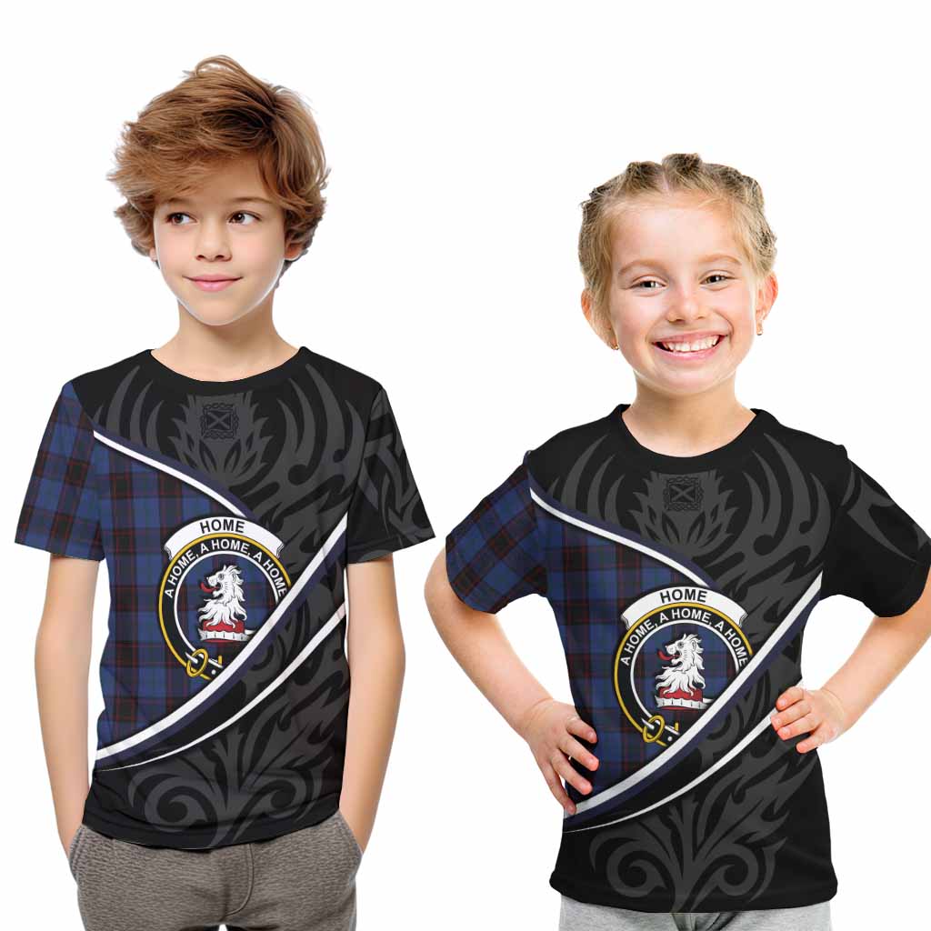 Home (Hume) Tartan Family Crest Kid T-shirt Celtic Scottish Thistle Floral - Tartan Vibes Clothing