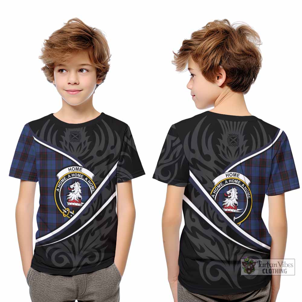 Home (Hume) Tartan Family Crest Kid T-shirt Celtic Scottish Thistle Floral - Tartan Vibes Clothing