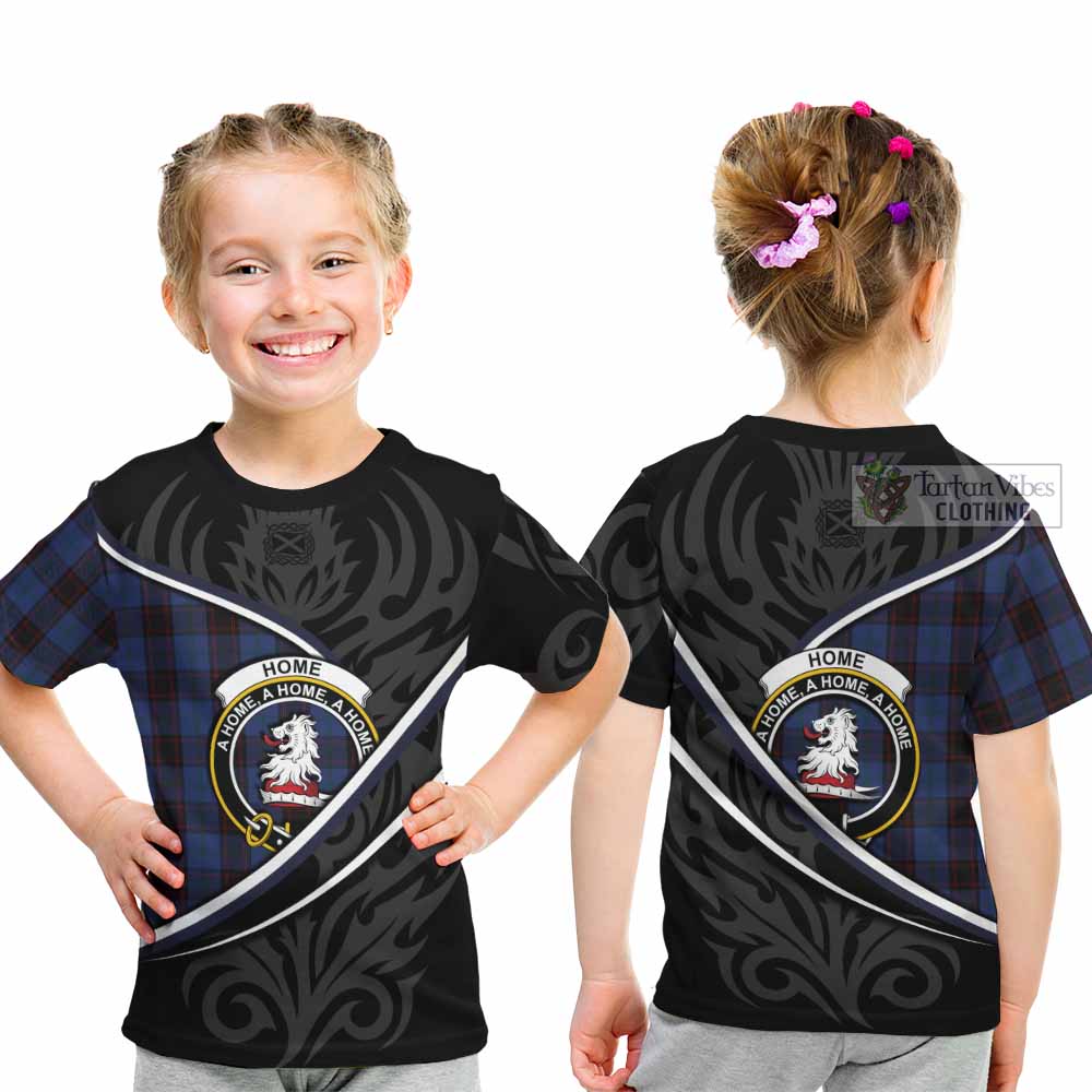 Home (Hume) Tartan Family Crest Kid T-shirt Celtic Scottish Thistle Floral - Tartan Vibes Clothing