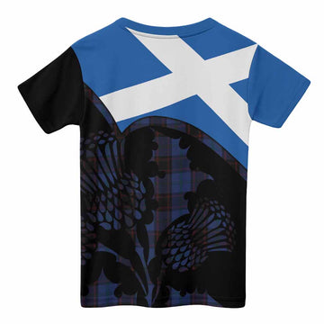 Home (Hume) Tartan Family Crest Kid T-shirt Scotland Thistle Floral Flag Style