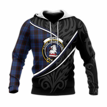 Home (Hume) Tartan Family Crest Knitted Hoodie Celtic Scottish Thistle Floral